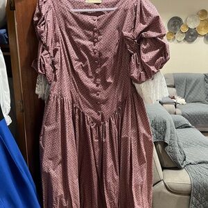 Handmade Frontier/prairie style button up dress with matching sunbonnet.